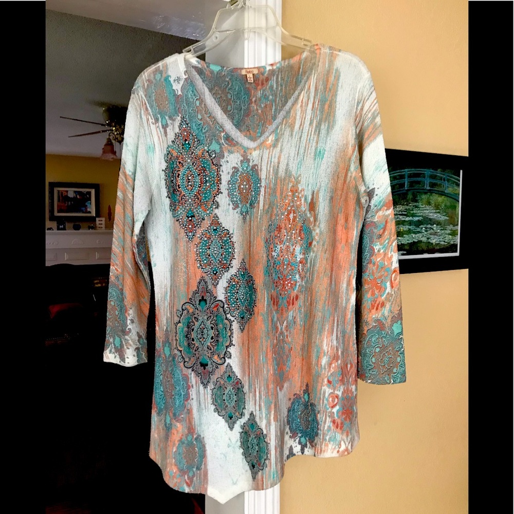 Reba Jeweled Sequin Blouse